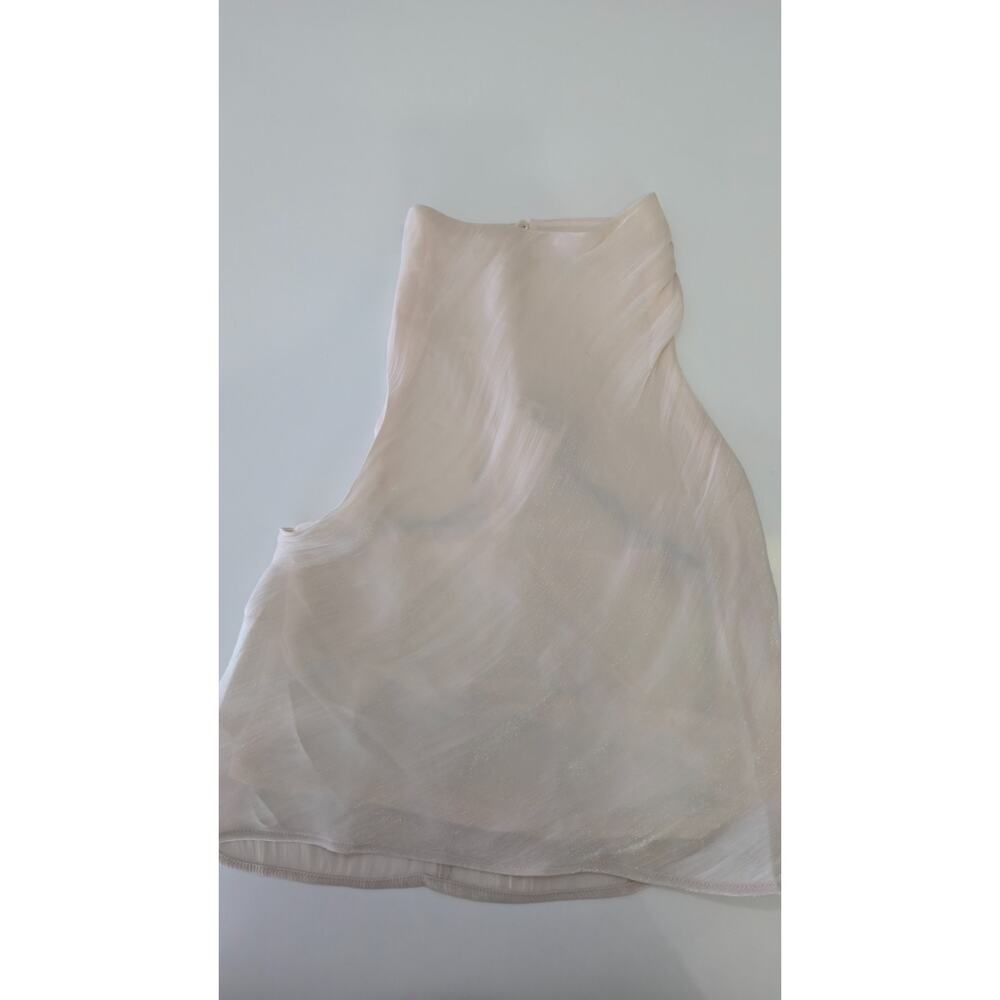 H&M Sheer Shimmer High Neck Sleeveless Top Women’s Size S NWT Blush Nude Layered